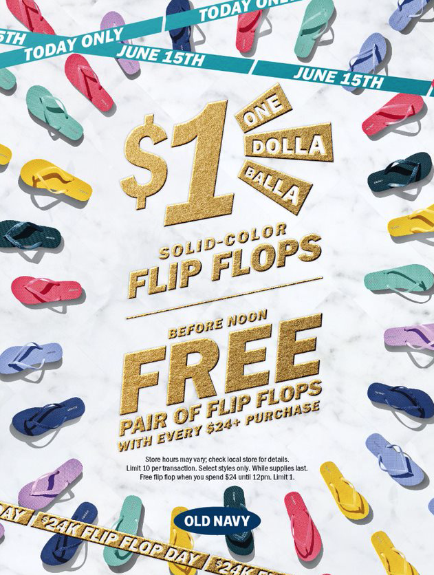 old navy dollar flip flop day