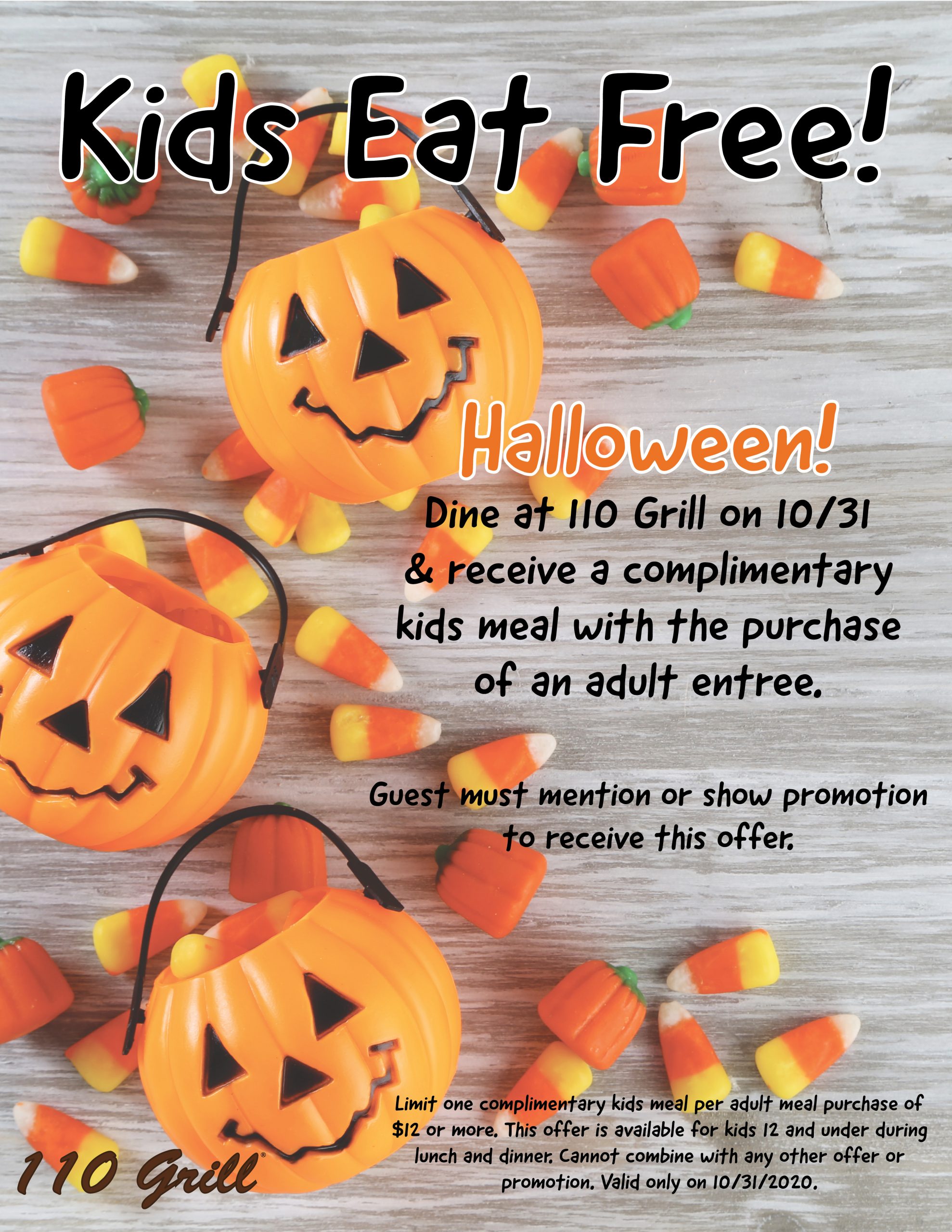 110 Grill Kids Eat Free Halloween
