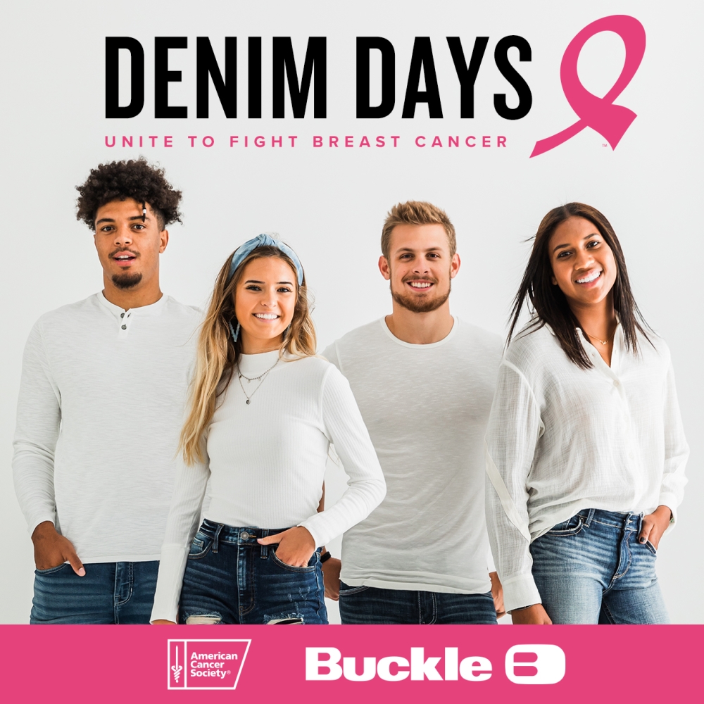 Buckle This October unite with Buckle and the American Cancer Society in the fight against breast cancer 1000x1000 EN