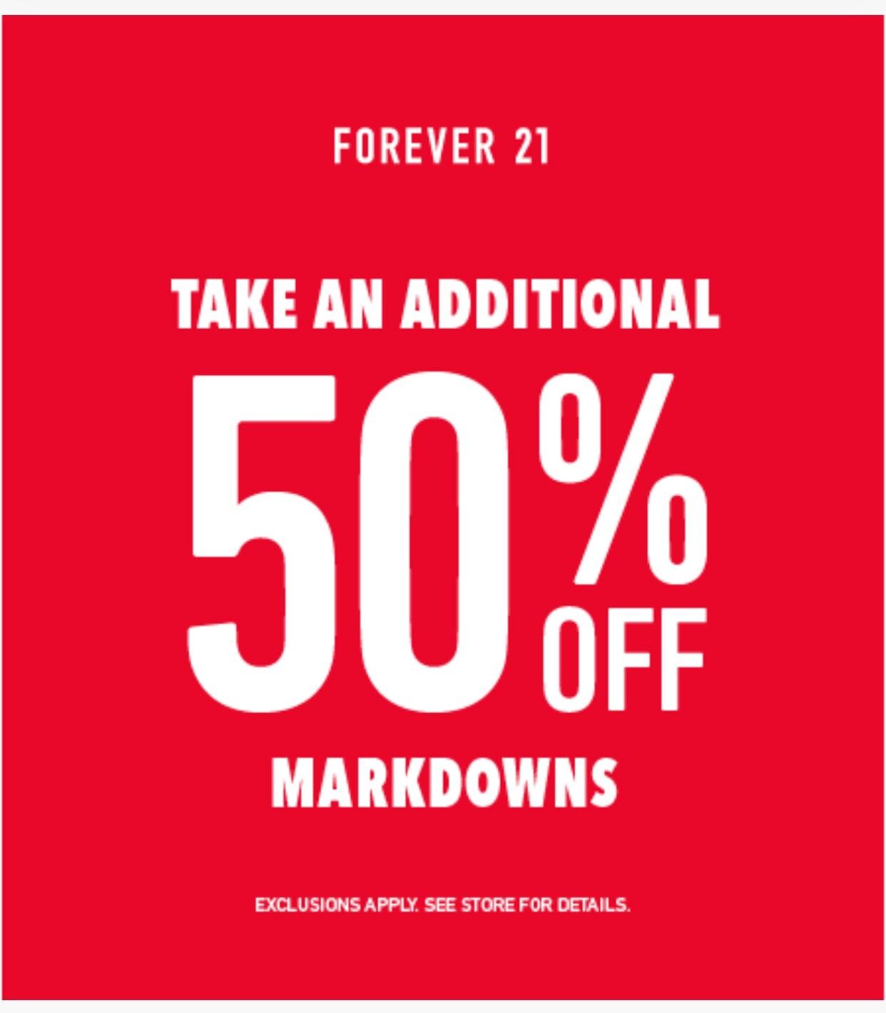 Forever 21 50 off sale