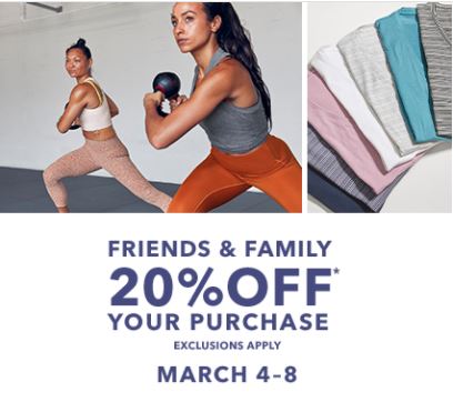 Athleta march friends and family