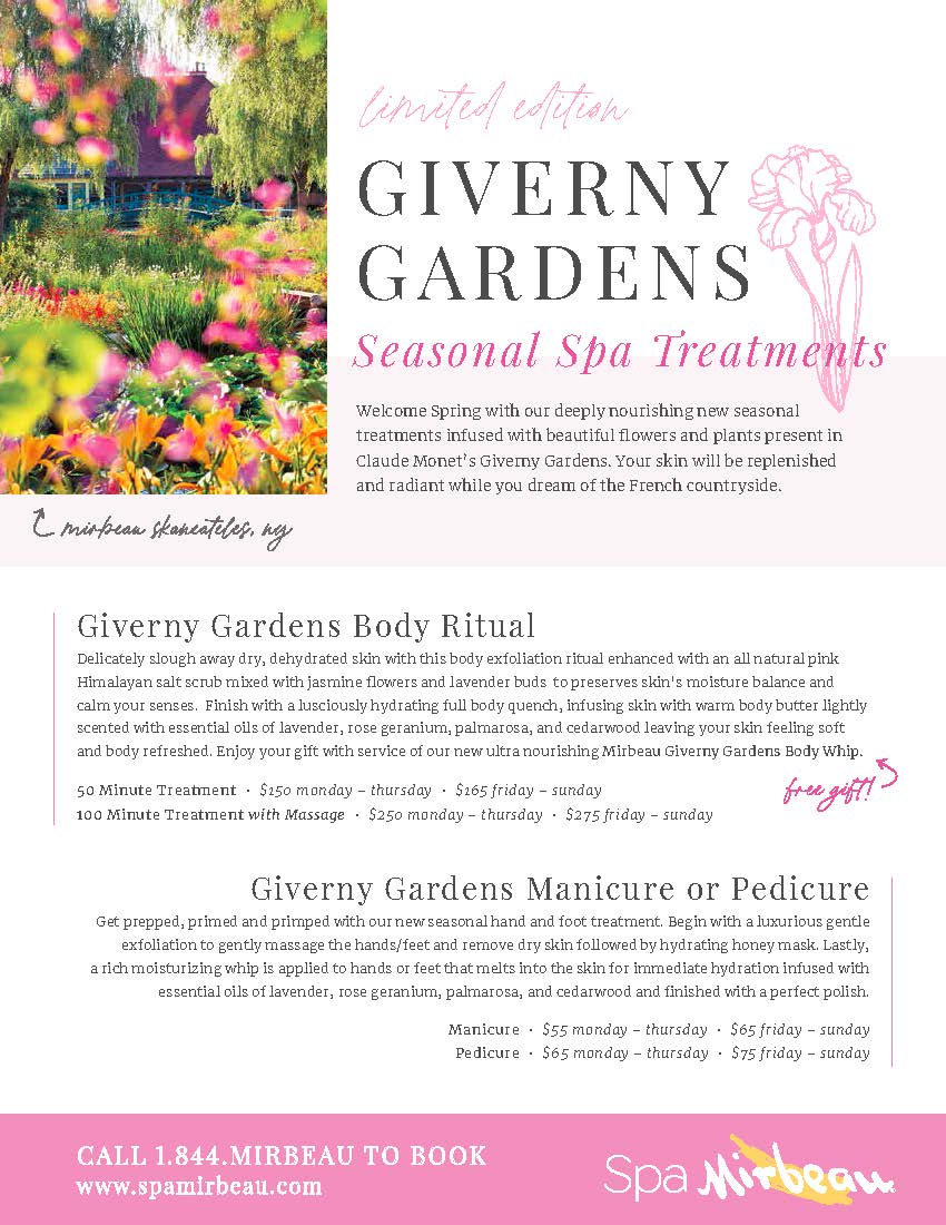 Spa Mirbeau Giverny Gardens Seasonal Spa Treatments