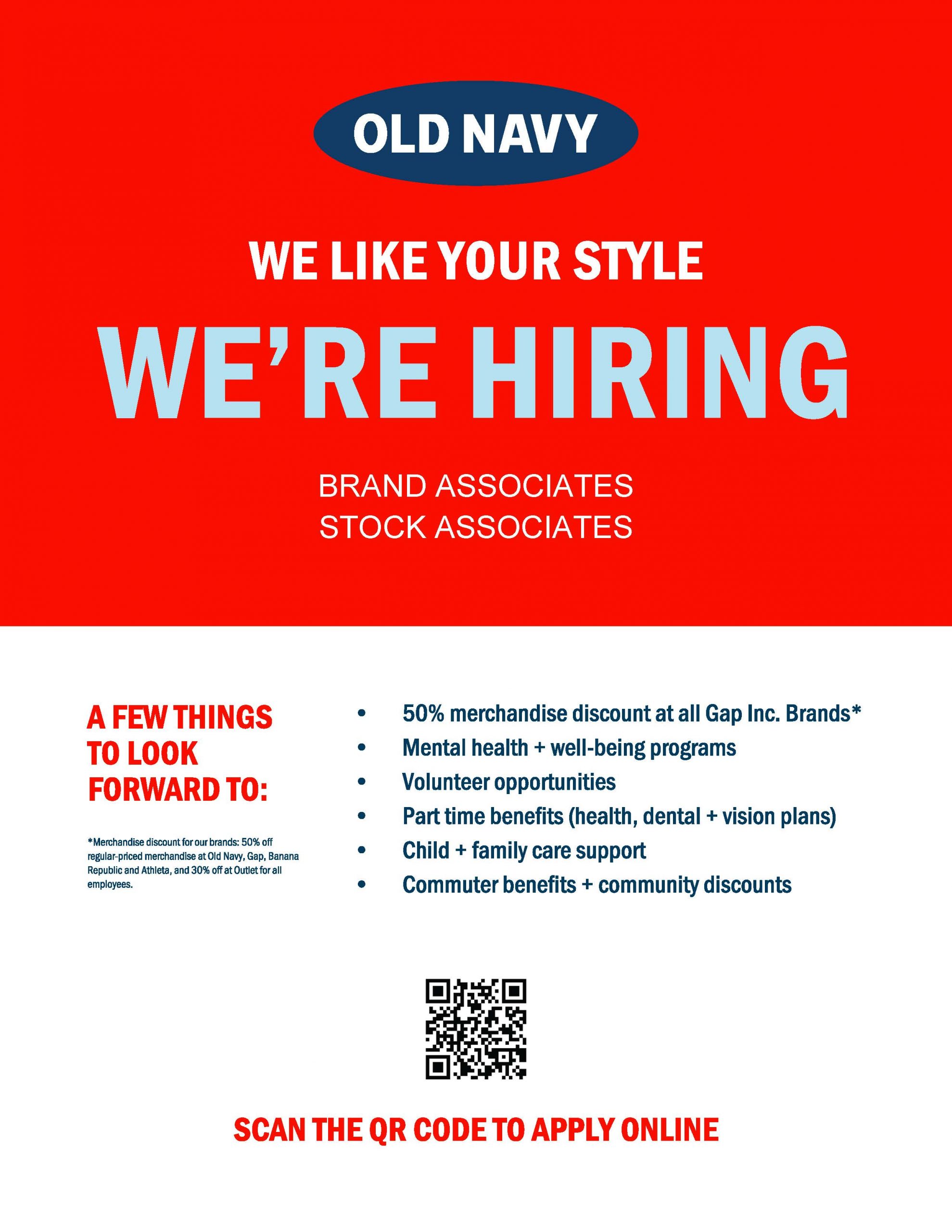 Old Navy Hiring Flyer