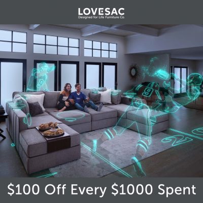 Lovesac 100 Off Every 1000 Spent on Sactionals StealthTech and Accessories 1000x1000 EN