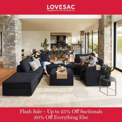 Lovesac Campaign 61 Flash Sale Up to 25 Off Sactionals 20 Off Everything Else EN 1000x1000 2