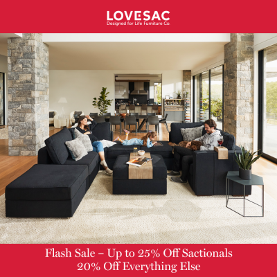 Lovesac - Campaign #61 - Flash Sale Up to 25% Off Sactionals 20% Off Everything Else - EN - 1000x1000 Lovesac Campaign 61 Flash Sale Up to 25 Off Sactionals 20 Off Everything Else EN 1000x1000 2