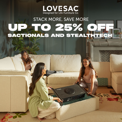 Lovesac Campaign 111 Stack More Save More 25 OFF EN 1000x1000 1