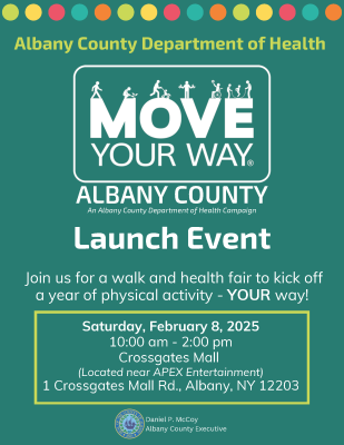 Move Your Way Albany County Launch Event Flyer