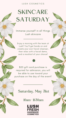 LUSH skincare event DD