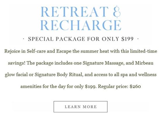 retreat and recharge spa