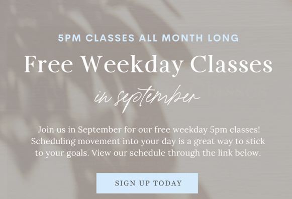 free weekday classes spa