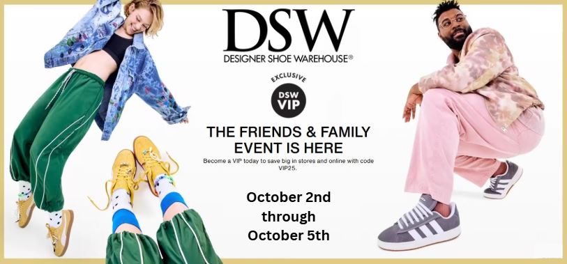 dsw friends and family sale oct
