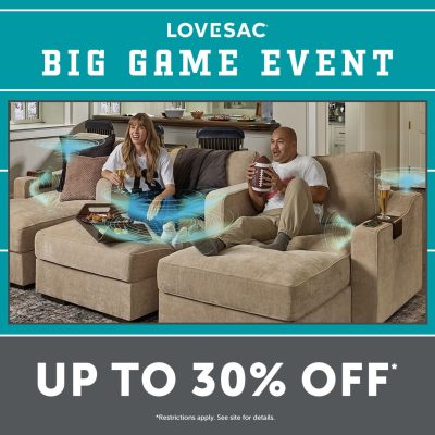 Lovesac Campaign 154 Big Game Event Up to 30 Off EN Image Set 1 1080x1080
