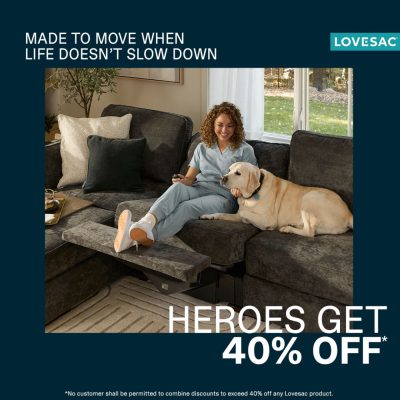 Lovesac Campaign 161 HEROES GET 40 OFF EN Image Set 1 1080x1080