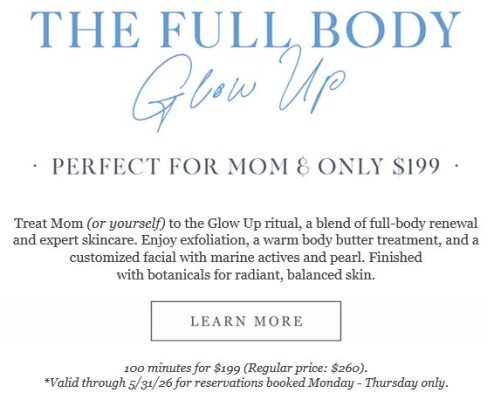 full body glow up spa may